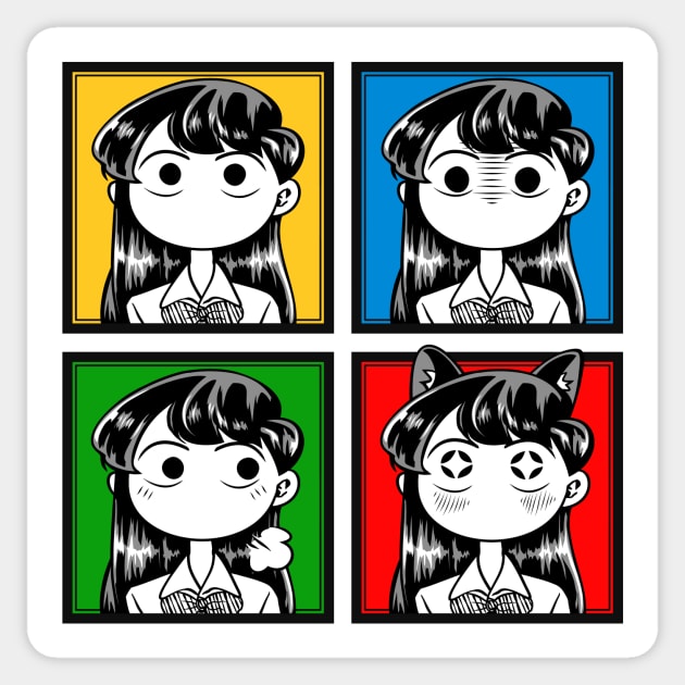 Komi-san Faces Sticker by gamergeek